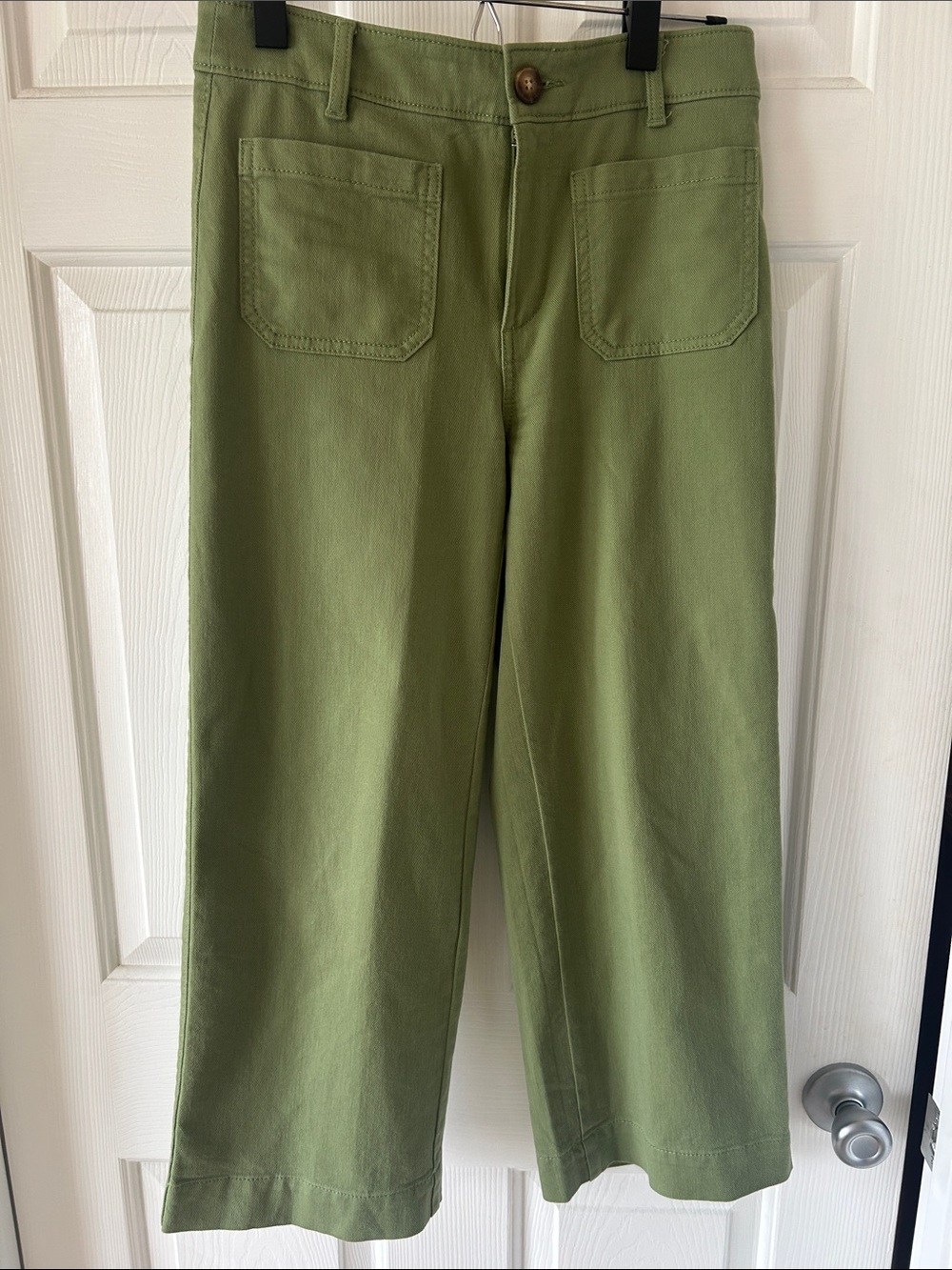 LOFT Olive Green Wide-Leg Chinos